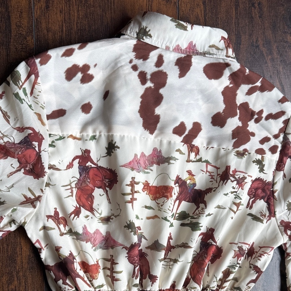 Fashion Express dress size small rodeo print (G2) - Picture 8 of 10